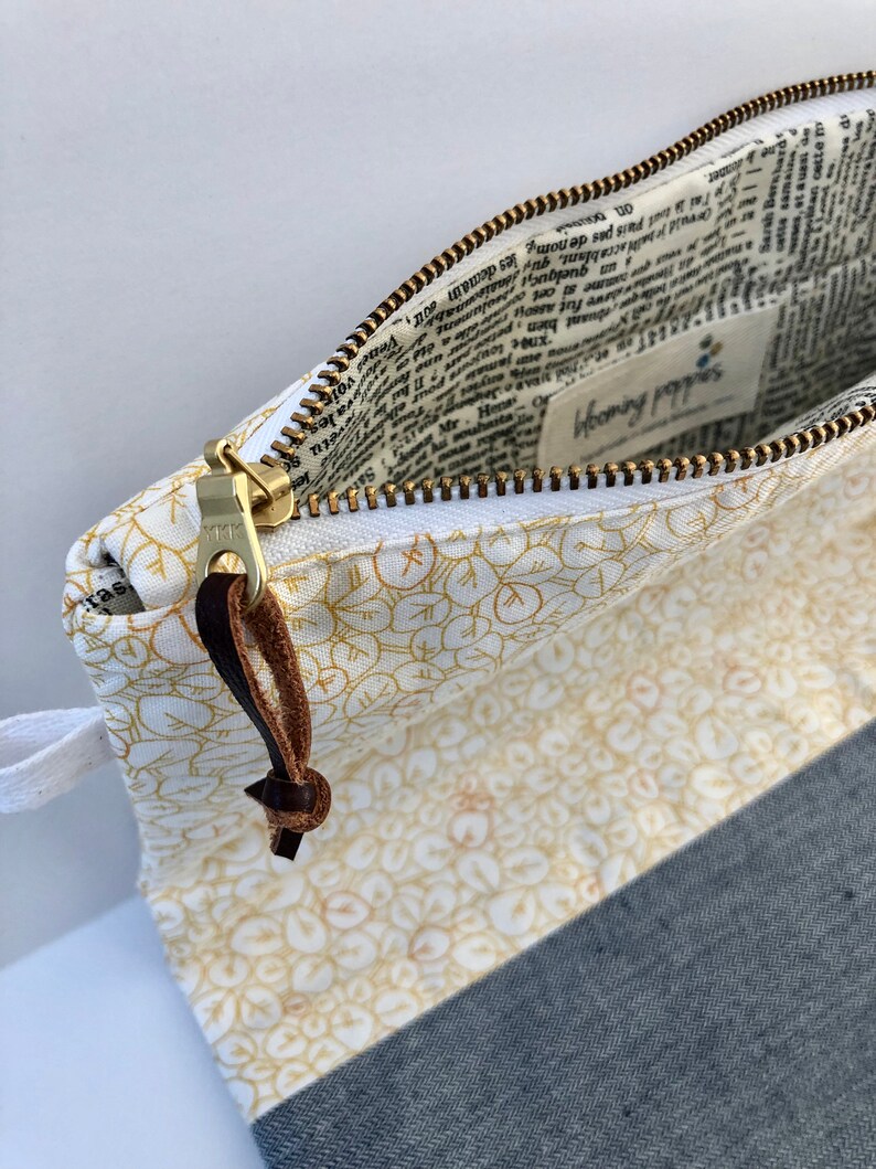 Handmade Modern Foldover Clutch Purse with Leather Trim and Designer Fabrics The Amelia
