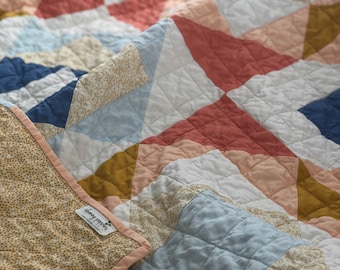 Handmade Quilt - Small Lap/Crib Quilt 100% Cotton 48 x 48"