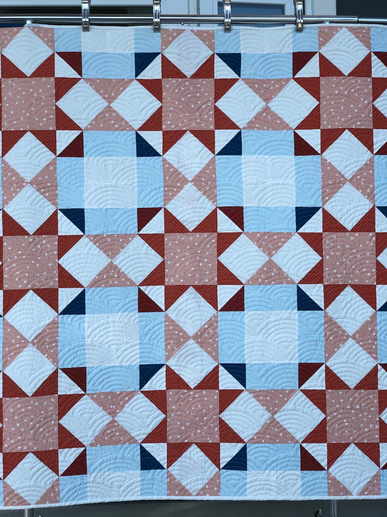 Journey Home Quilt Pattern-Instant PDF Digital Download with 5 Size Options and a Bonus Additional Design Layout Instruction image 2