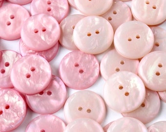 Pink mother of pearl buttons, rosy pink mermaid buttons, pearly sheen buttons, plastic mother of buttons, pink shimmer mermaid buttons, UK