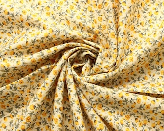 Ditsy floral cotton, pure cotton flowers fabric, Rose and Hubble cotton poplin, mini floral print cotton, quilting and crafting fabric, UK