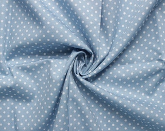 Lilac Pink silver grey Mint Navy Cotton Rose and Hubble White spotted fabric