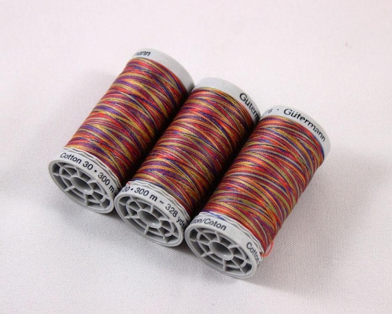 Rainbow thread, Variegated cotton thread, Gutermann variegated Sulky cotton, multicoloured sewing and embroidery thread, Shade 4108, UK shop
