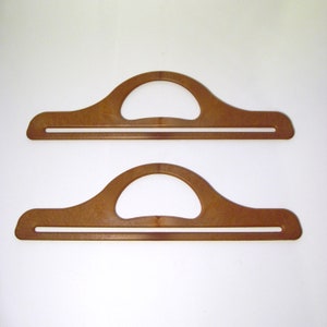 Wood effect bag handles, pair of bag Handles, brown bag handles, bag making supplies, purse making supplies, purse making hardware, UK shop