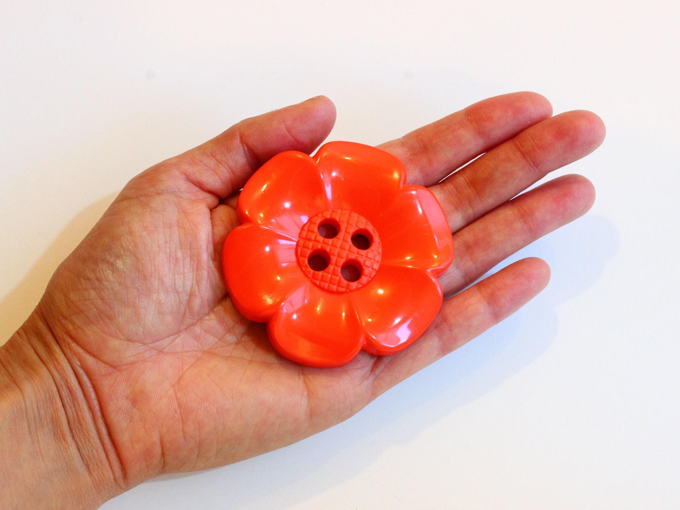 Giant Flower Buttons, Giant RED Flower Buttons 6.5cm, Extra Large ...
