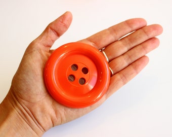 Giant Red Plastic Buttons: XL 6.5cm, 4-Hole (Pack of 5)