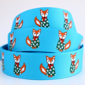 Ruban de Noël renards, pulls de Noël 5 m, ruban de renards, ruban de renard, ruban d'animal, ruban de Noël, ruban de vacances, ruban de fantaisie, boutique du Royaume-Uni