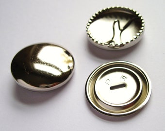 Boutons transparents 38 mm, très grands boutons métalliques, 20 boutons transparents, fournitures de couture britanniques