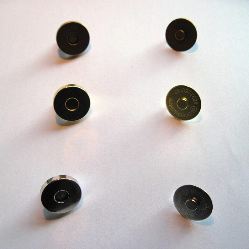 Magnetyczne zapięcia do toreb, zapięcia magnetyczne, magnetyczne zatrzaski do toreb, magnetyczne zamknięcia do toreb, 5x Magnetyczne zapięcia zatrzaskowe do toreb, LOKALIZACJA W WIELKIEJ BRYTANII zdjęcie 1