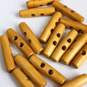50mm Traditional wooden toggles, 2 holes giant toggles, winter coat buttons, paddington bear toggles, traditional buttons, 50mm UK SELLER