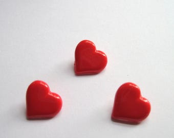 20x Czerwone guziki w kształcie serca, guziki w kształcie serca, guziki walentynkowe, czerwone guziki z serduszkiem, brytyjski sklep z guzikami, pasmanteria, artykuły do szycia, szycie ubrań