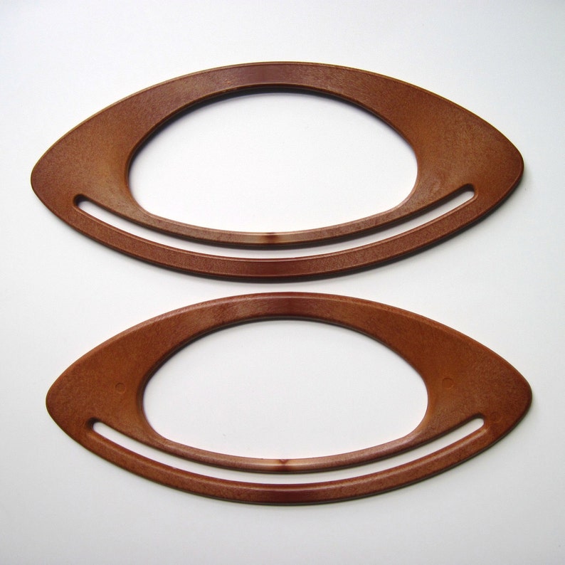 Oval Bag Handles Pair of Oval Purse Handles Brown Wooden Etsy UK