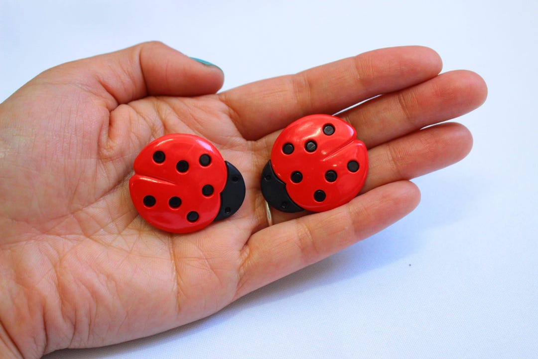 Large Ladybird Buttons, 5x Giant Lady Bird Buttons, Childrens Buttons ...