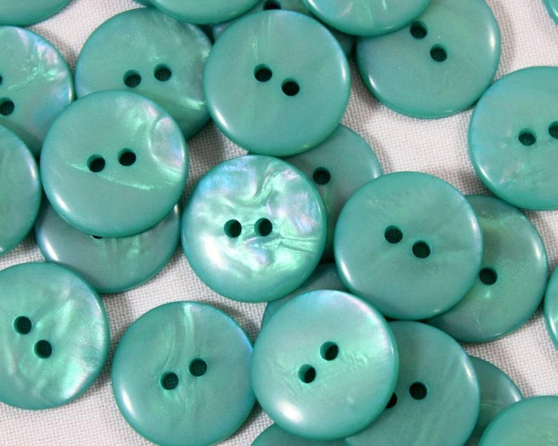 Turquoise Mother of Pearl Buttons, 10x Aqua Mermaid Buttons, Pearly ...