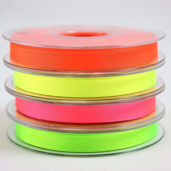 Neon GELBE Borte, fluoreszierendes gelbes Band, 10mm Neonband, Neonborte, Kurzwaren, Nähzubehör, UK Shop