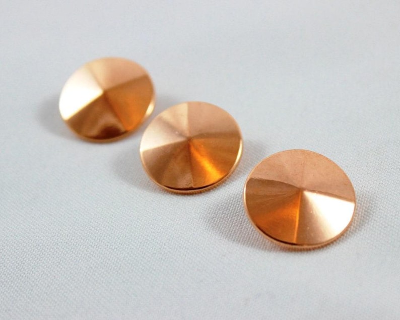 Shiny Rose Gold Metal Buttons: Dress Making Supplies (Pack of 5) image 6