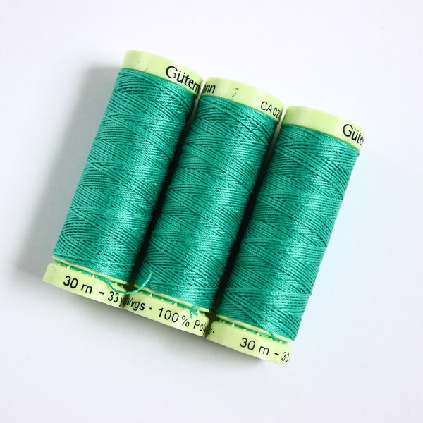 Green top stitch thread, Gutermann top stitch thread, green sewing threads, green top stitch machine sewing thread, UK haberdashery shop