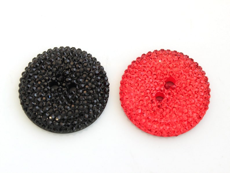 Giant RED Sparkle Buttons, Large Plastic Diamante Buttons 3cm, Extra ...