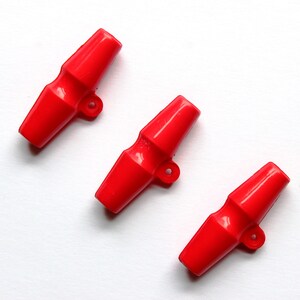 Red toggles, large red coat buttons, Paddington Bear buttons, winter coat toggles, cloak fastenings, UK sewing and haberdashery supplies