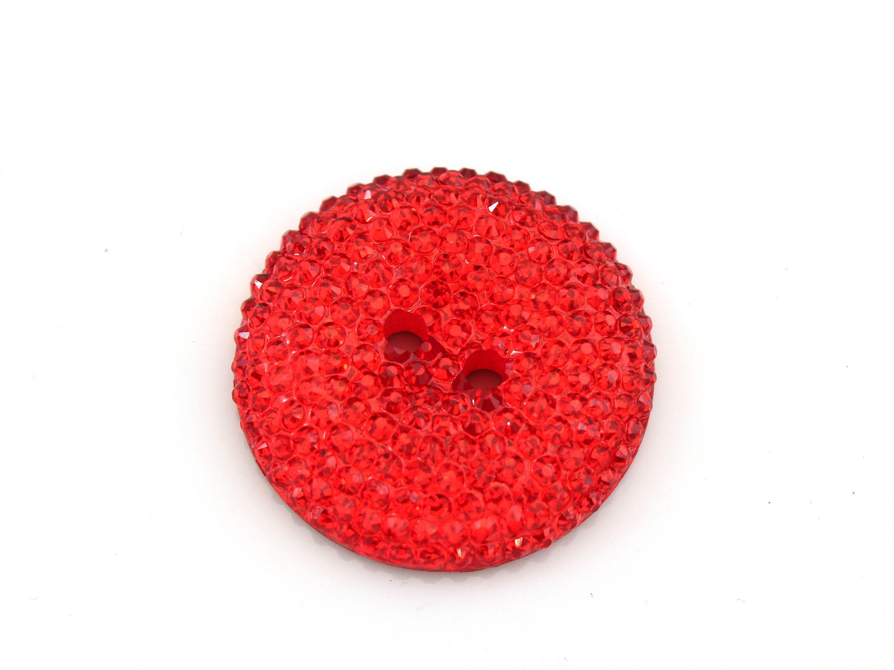 Giant RED Sparkle Buttons, Large Plastic Diamante Buttons 3cm, Extra ...