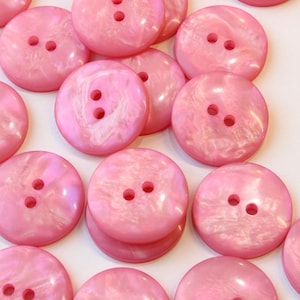 Pink mother of pearl buttons, 10x rosy pink mermaid buttons, pearly sheen buttons, plastic mother of buttons, pink shimmer buttons, UK