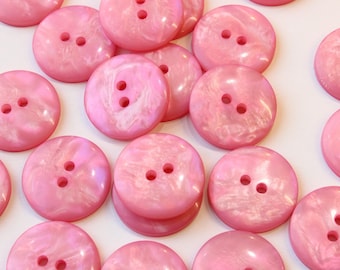 Botones de nácar rosa, 10 botones de sirena rosa, botones nacarados, botones de nácar de plástico, botones rosas brillantes, Reino Unido