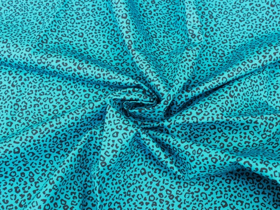 Teal Leopard Print Cotton Fabric Green Blue Animal Print - Etsy Teal Leopard Print Cotton Fabric Green Blue Animal Print - Etsy