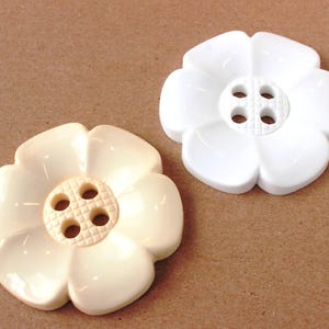 Giant flower buttons, Giant CREAM flower buttons 6.5cm, extra large buttons, huge novelty button, giant children's buttons, UK buttons shop image 7
