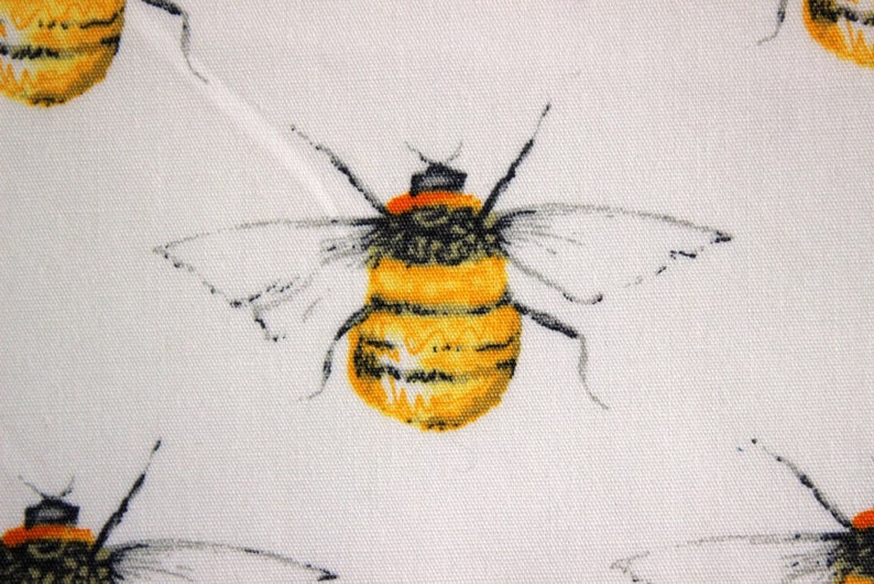 Bees Fabric Sky Blue Bumble Bee Cotton Fabric Bees Quilting Etsy