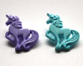 Boutons Licorne Fantaisie 22mm Avec Attache Dos - Lot De 6 - Rose - Pour Créations Tricot