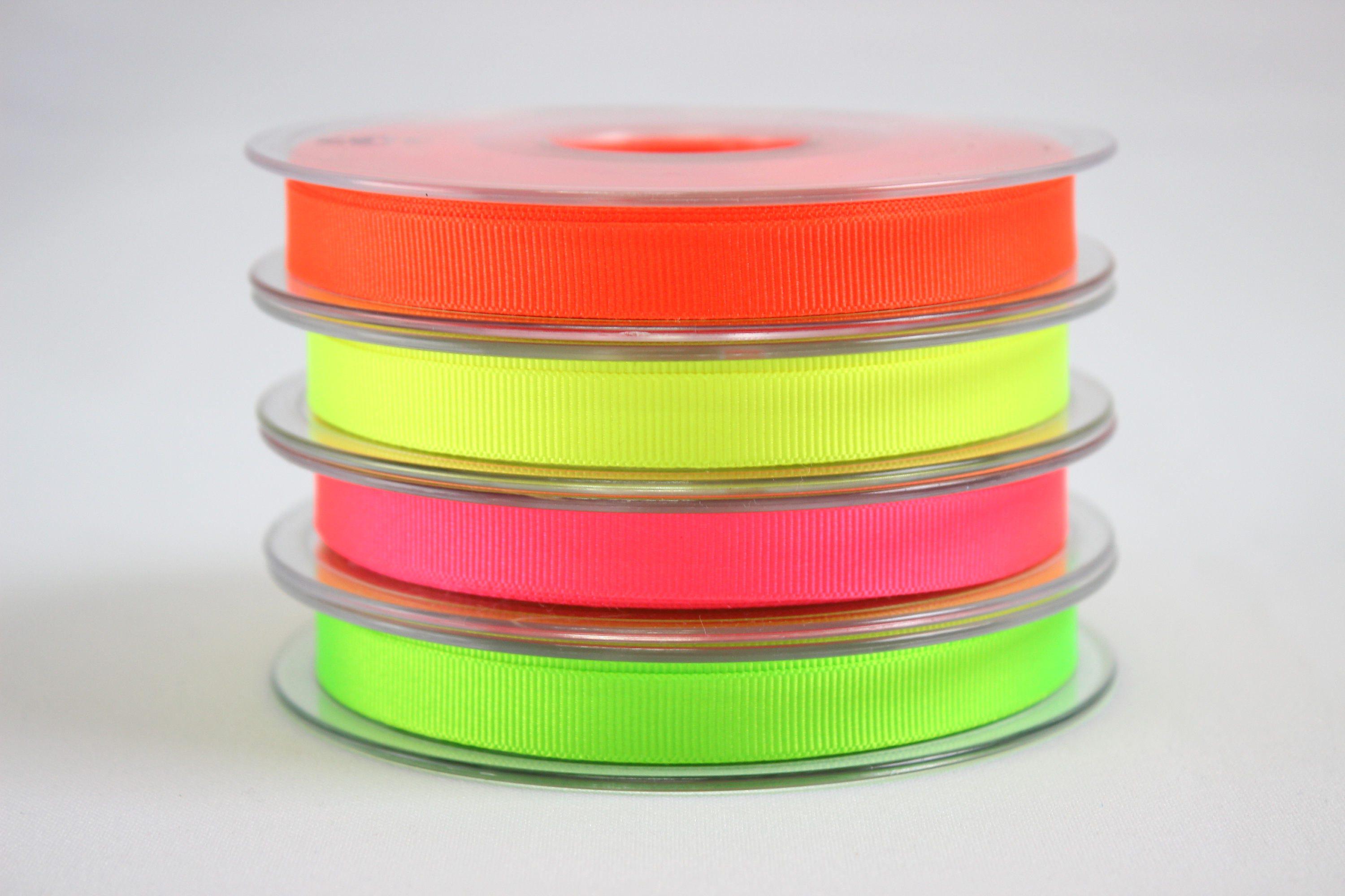 Neon YELLOW Ribbon, Fluorescent Yellow Ribbon, Hi Viz Ribbon, 10mm Neon ...