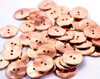 Shiny Rose Gold Metal Buttons: Dress Making Supplies (Pack of 5)