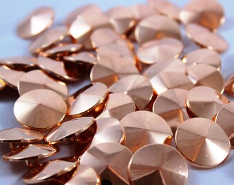 Rose gold buttons, metallic rose gold dress buttons, rose gold shank buttons, rose gold coat buttons, dress making supplies, UK haberdashery