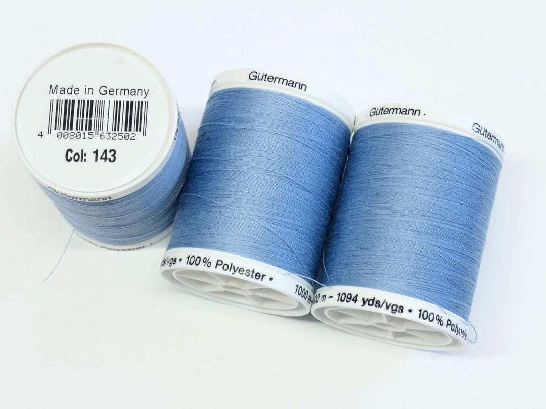 Sky Blue Gutermann Sew-all Thread: 1000m Polyester Sewing Thread Col ...
