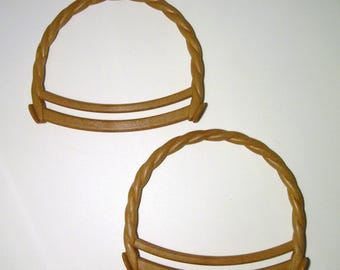 Bag Handles, pair of bag handles, bag making supplies, knitting bag handles, brown twist pair, purse making handles, purse making notions