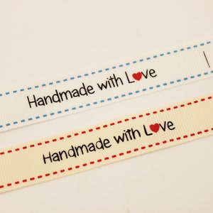 Etiketten für handgemachte Geschenke, handmade with love Bastel- und Nähetiketten, handmade with love band, Bastelbedarf, Kurzwaren
