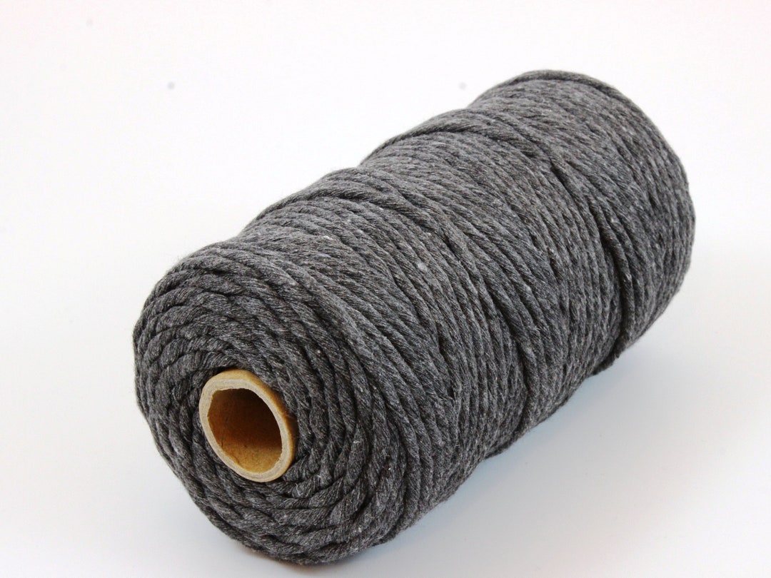 Dark Grey Macrame Cord, Grey 3mm Cotton Twine for Macrame and Crafts ...