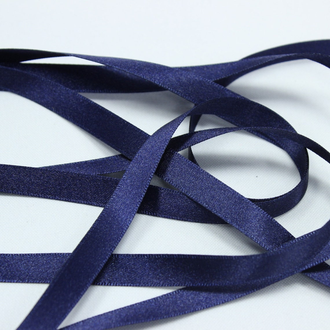 Navy Blue Satin Ribbon 10mm Navy Blue Ribbon 5m Length Blue Etsy UK
