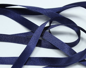 Marineblaues Satinband, 10 mm breites marineblaues Band, 5 m langes blaues Polyester-Satinband, marineblaues Bastelband, Nähzubehörladen in Großbritannien