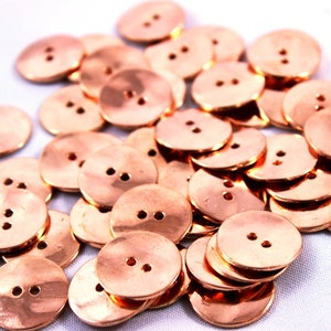 Rose gold buttons, metallic rose gold dress buttons, rose gold metal buttons, rose gold coat buttons, dress making supplies, UK haberdashery