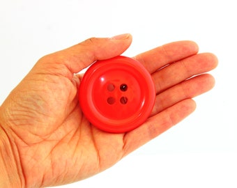 Giant RED buttons, Giant plastic buttons 5cm, extra large buttons, huge red button, UK giant buttons, UK buttons shop, coat buttons