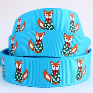 Foxes Christmas ribbon, Christmas jumpers 5m, foxes ribbon, fox ribbon, animal ribbon, Xmas ribbon, holiday ribbon, novelty ribbon, UK shop