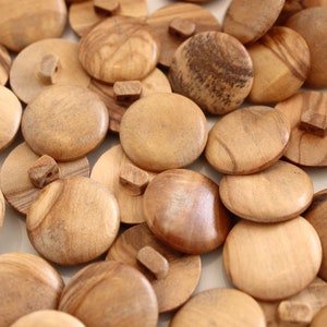 Wooden shank buttons, 10x round wood buttons, wooden dress buttons, sewing repairs and upcycling, UK shop