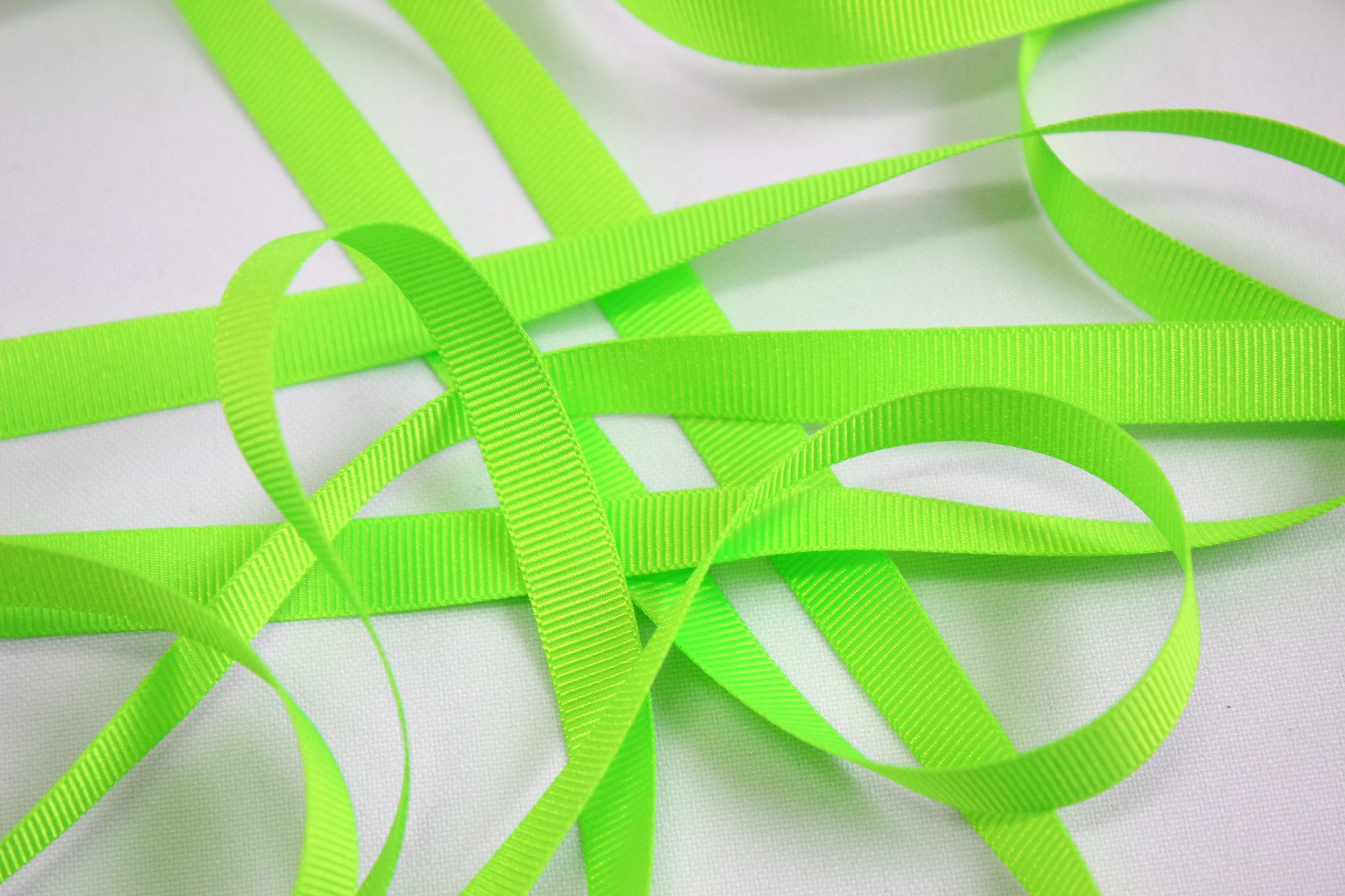 Neon GREEN ribbon fluorescent green ribbon hi viz ribbon Etsy