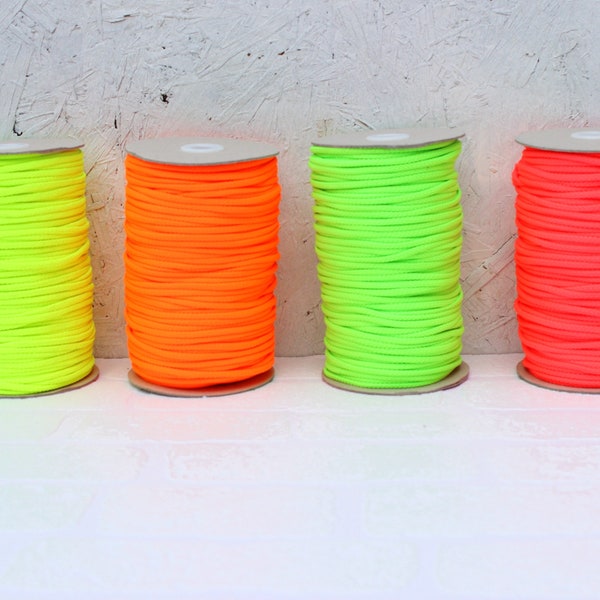 Neon ORANGE cord drawstring, day glo orange drawstring cord, bag making cord, drawstring bag cord, hoodie cord, fluorescent sportswear cord