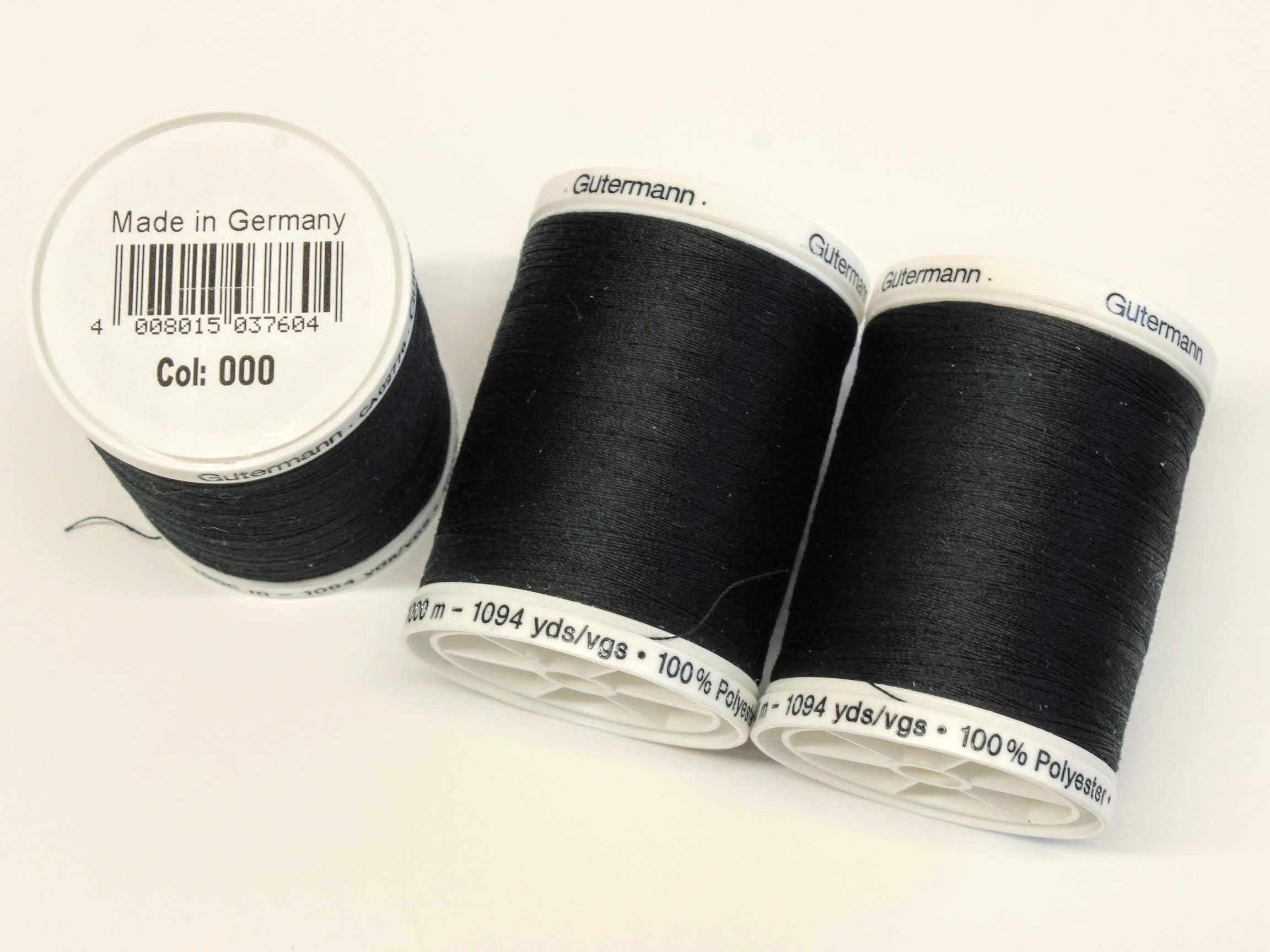 Black Gutermann Sew All Thread, Shade 000 Gutermann Polyester Sewing  Thread, UK Dressmaking Supplies, Gutermann Colour 000, UK Supplies 