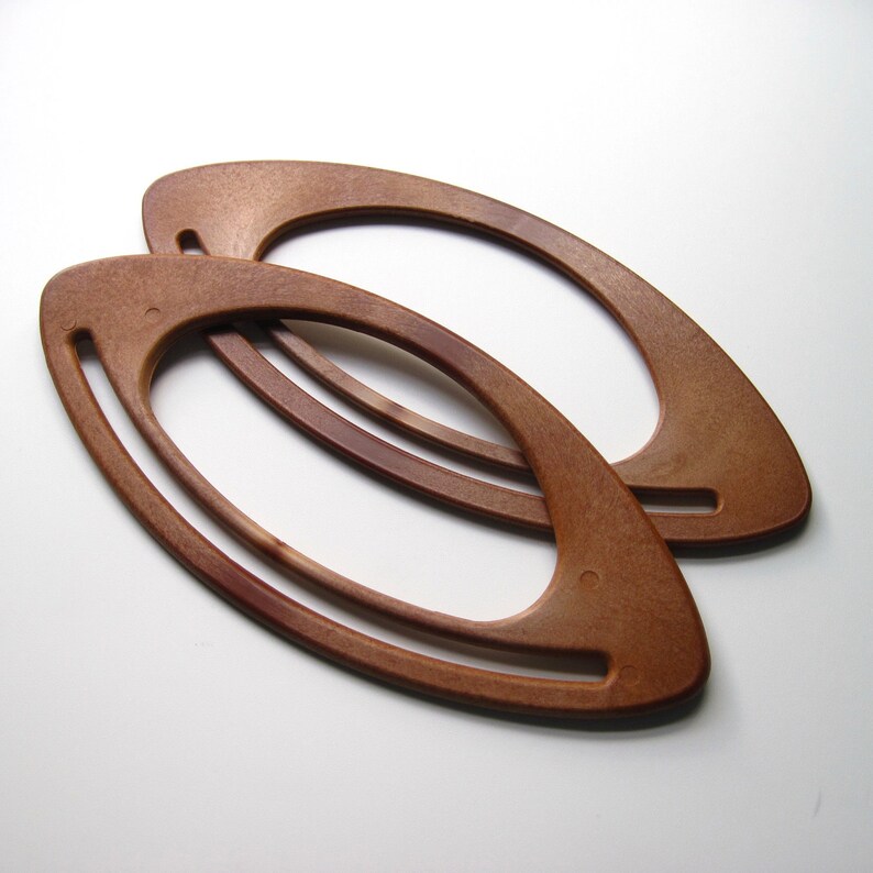 Oval Bag Handles Pair of Oval Purse Handles Brown Wooden Etsy UK
