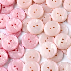 Pink mother of pearl buttons, rosy pink mermaid buttons, pearly sheen buttons, plastic mother of buttons, pink shimmer mermaid buttons, UK