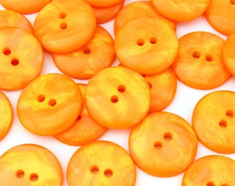 Botões de madrepérola laranja, botões de sereia tropical, botões com brilho perolado, botões de pôr do sol de madrepérola de plástico, botões de sereia Reino Unido