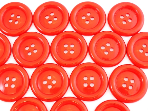 Large Size True Red Buttons Pack of 40